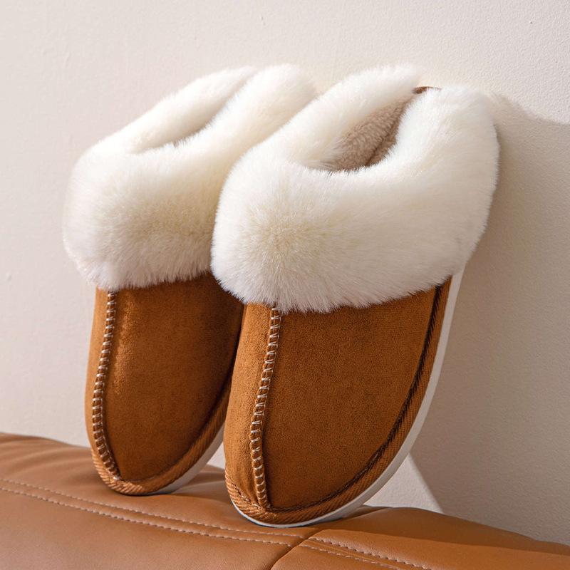 Fashion Slippers Women Winter Indoor Soft House Shoes Fashion Indoor Outdoor Comfort Warm Flat Slides Men Couples Plush Home Slippers