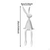 Sitting Bunny Statue Collection Sculpture for Entryway Shelf Living Room White