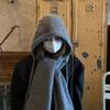 Korean knitted hat and scarf integrated women's autumn and winter new warm thickened ear protectors wool balaclava hat