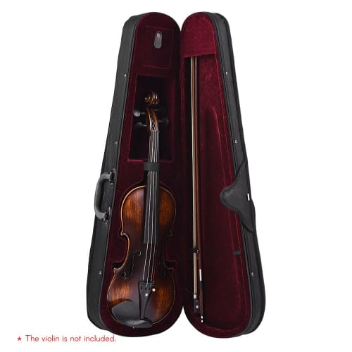 Summina 4/4 Full-Size Violin Case, Triangular, Hard & Super Lightweight, with Shoulder Strap, for Stradivarius Burgundy Violins
