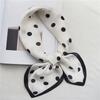 Spring and Autumn Korean Polka Dot Temperament Small Square Scarf Female Silk Scarf Hepburn Style Versatile Decoration Art Professional Stewardess Sca