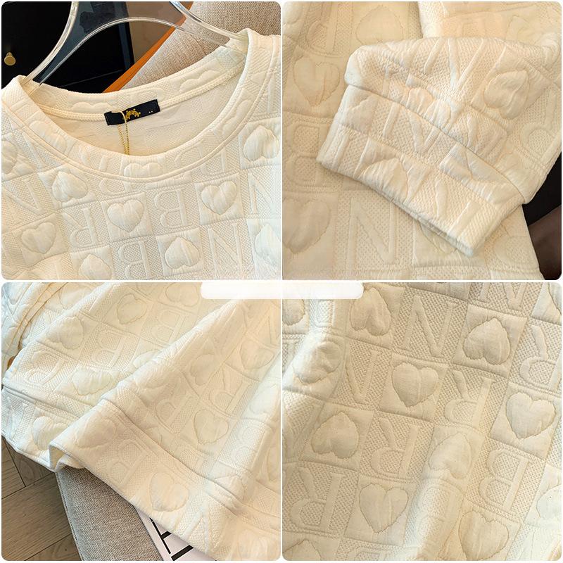 Autumn Plus Size Women's Love Printed Loose Sweatshirt Casual Long Sleeve Pullover