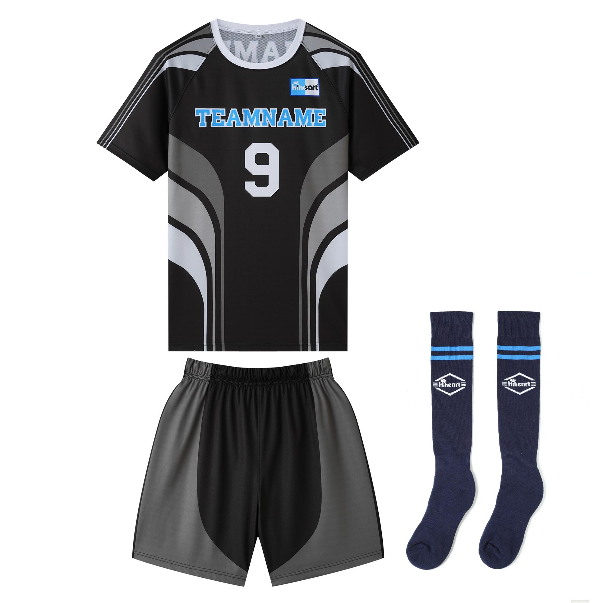 Men Football Shirts Kit Uniform Polyester Soccer Jersey Set Custom Football Jersey Set S