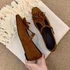 Fashion Suede Inside Heightening Single Shoes Autumn New Square Toe Shallow Mouth Slip Strap Soft Sole Non-slip Low Top Shoes