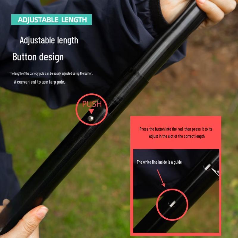 ZISIZ Telescopic Camping Tarp Pole