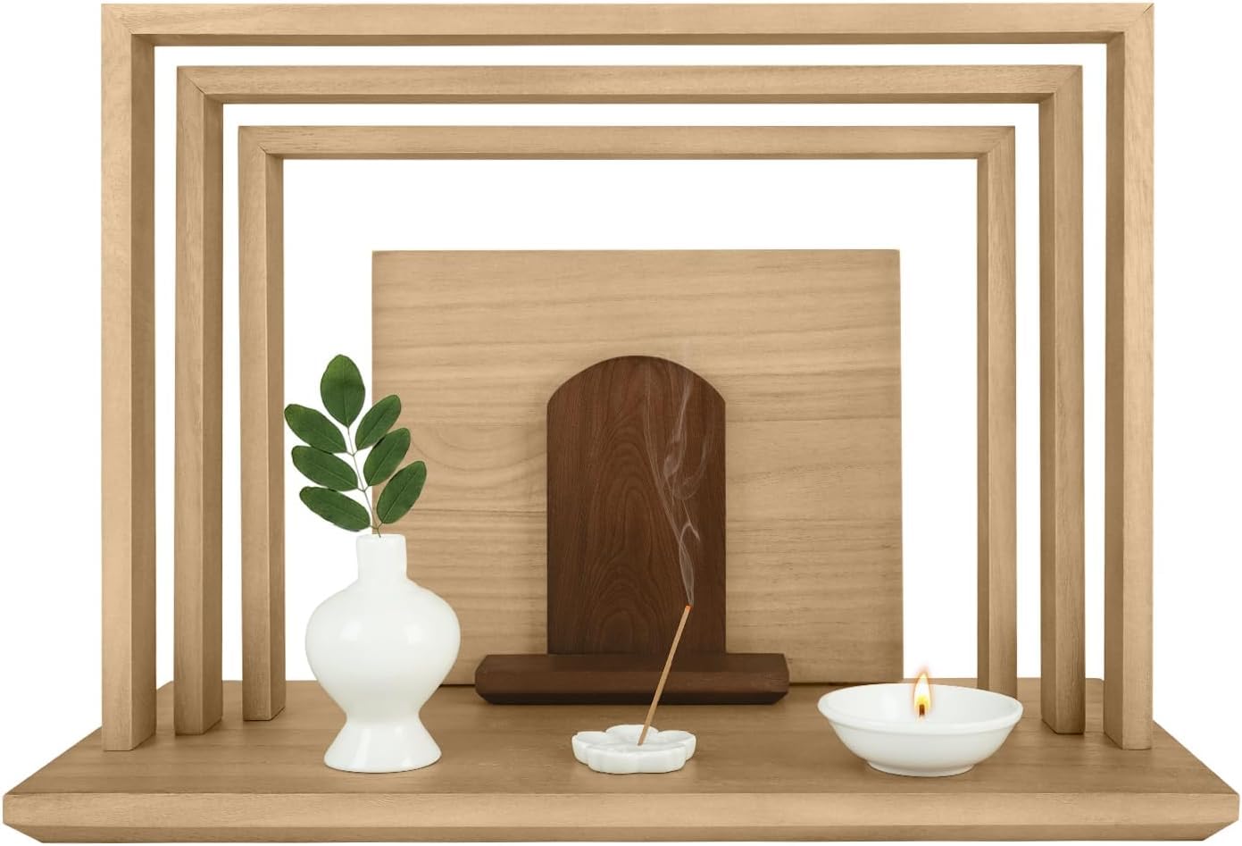 

Tonbobo Buddhist Altar, Modern, Compact, Art Design, Fits Your Lifestyle, Neat Storage, Fits Memorial Tablets up to 4.5 inches, Easy Assembly,