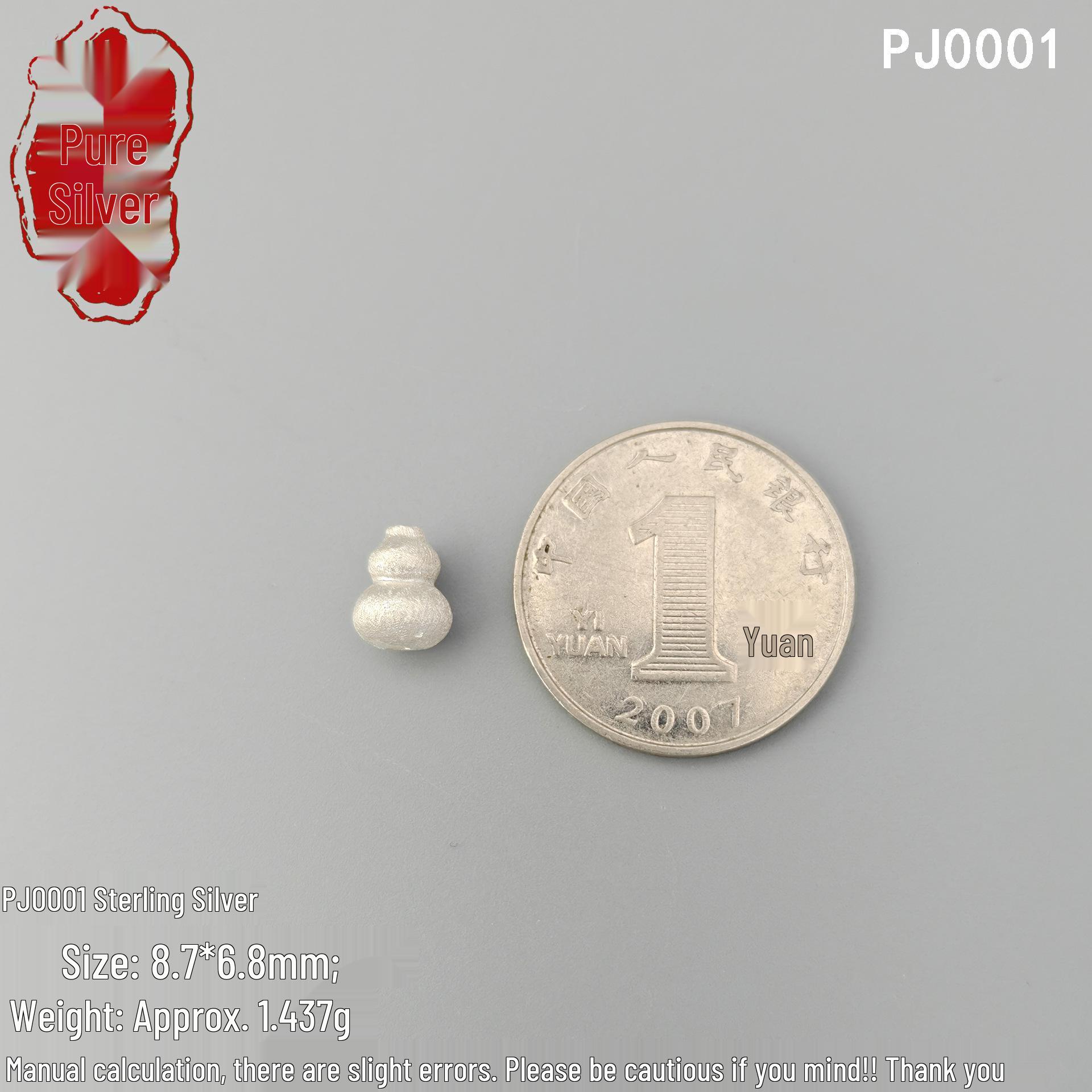 S999 Sterling Silver Brushed Small Gourd Beads, Pure Silver Chinese Style Loose Spacer Beads for DIY Handmade Jewelry. 999 Sterling Silver: Single Price