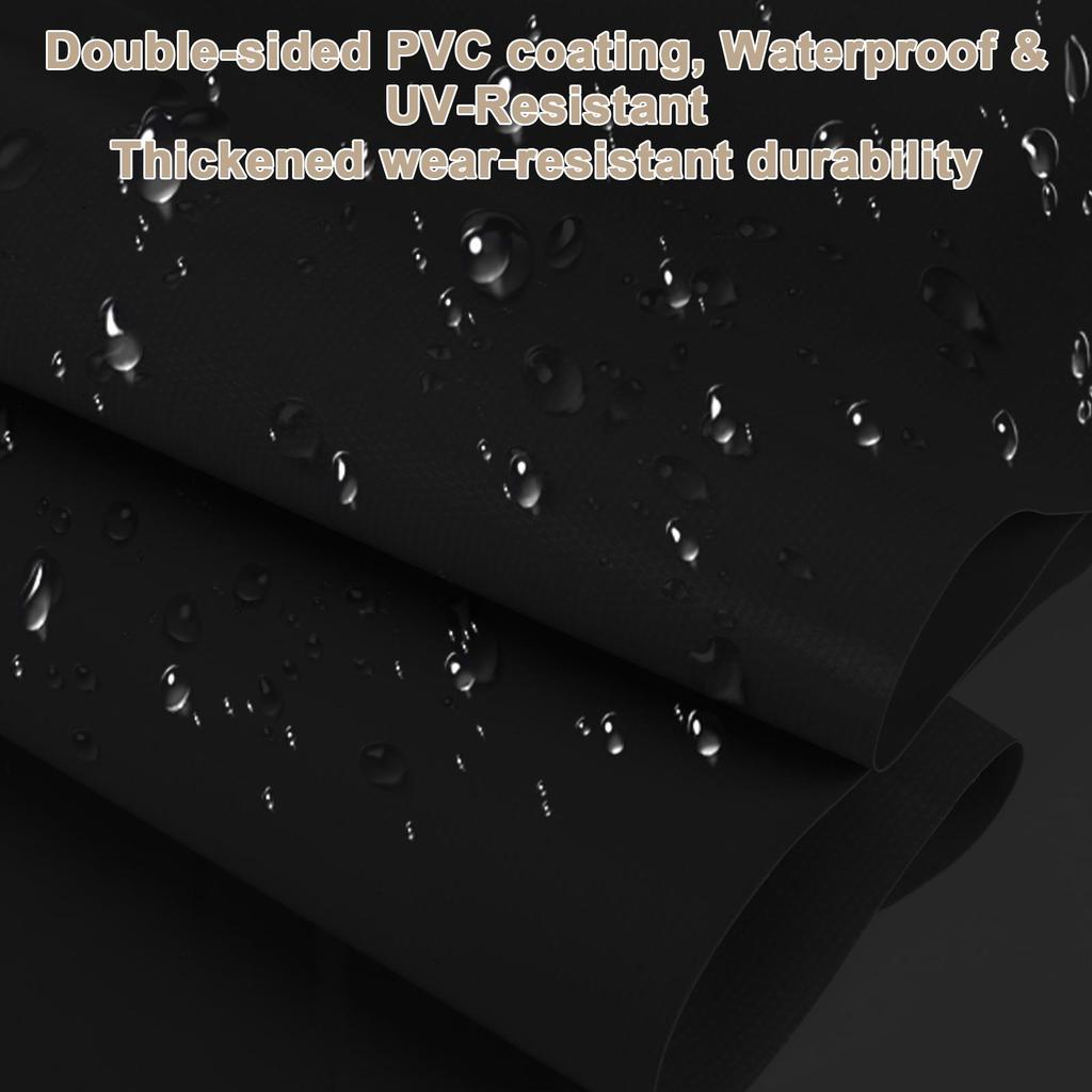 420 G/m² PVC Tarpaulin Transparent with Zip, Waterproof Tarpaulin for Outdoor Furniture, Porch, Pergola