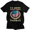 Custom US Army Nurse Corps Veteran T Shirt for Men 100 Cotton Tshirt Tee Short Sleeve Tshirts Clothing Gift