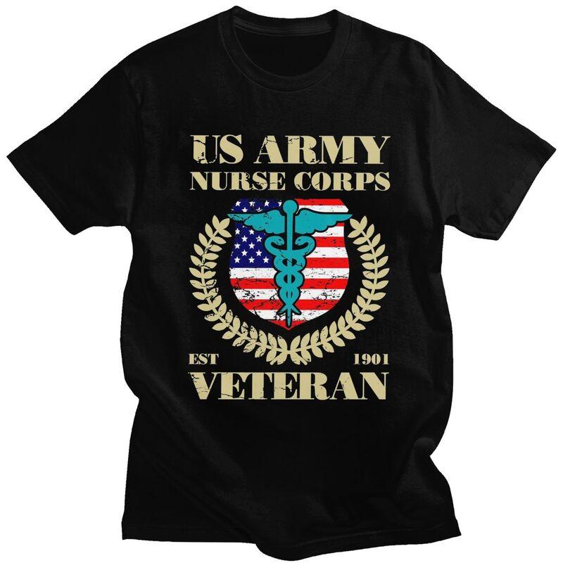 Custom US Army Nurse Corps Veteran T Shirt for Unisex 100% Cotton Tshirt Tee Short Sleeve T-shirts Clothing Gift