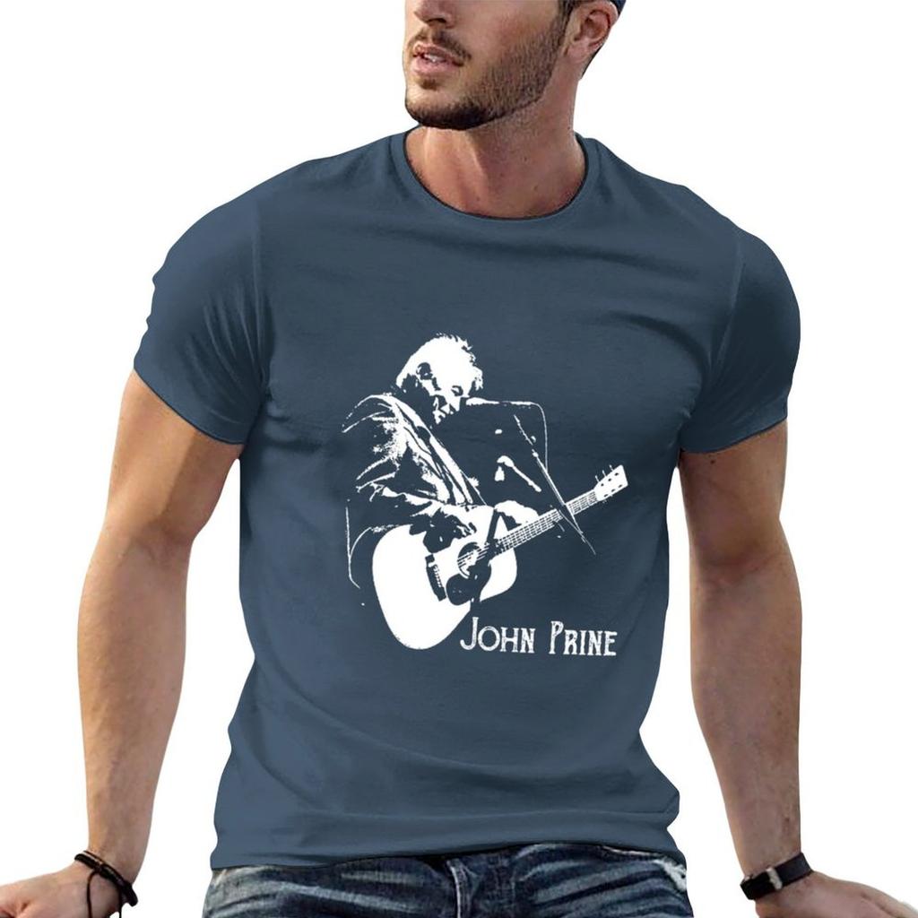 John Prine Guitar Fanart Tshirt Plus Size Short Sleeve Tshirt