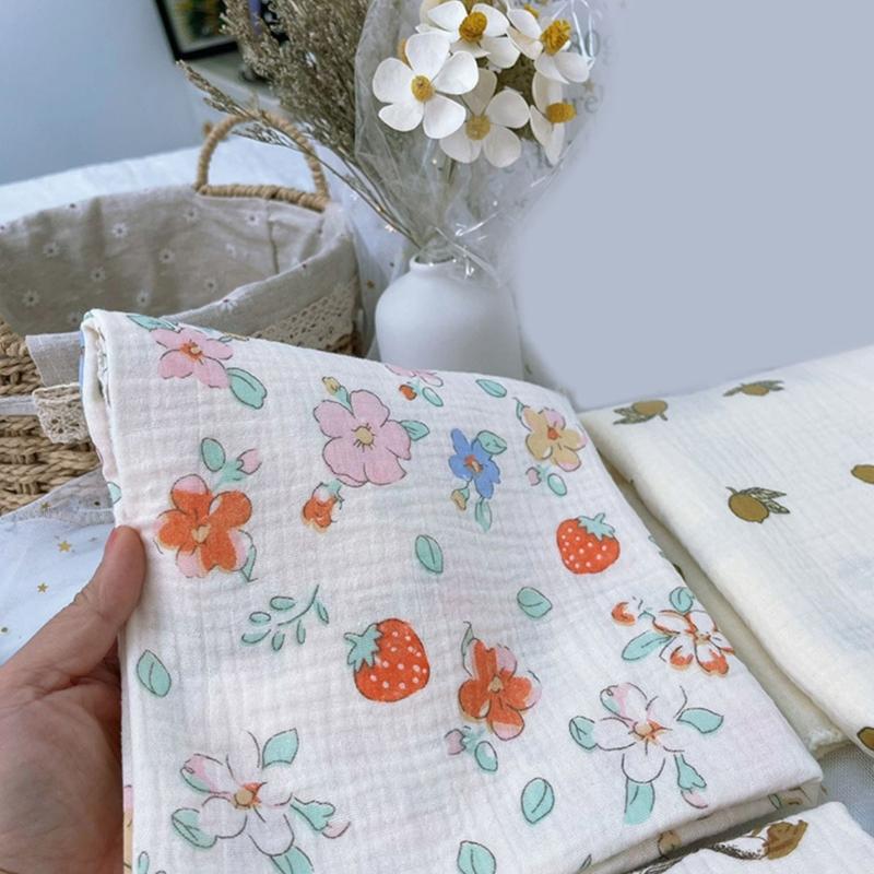 Baby Wrap Towel Cotton Cartoon Print Wrap Blanket Infant Blanket Bath Towel Crib Sheet Non-fluorescent Newborn Blanket