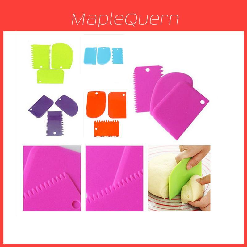 Versatile Plastic Dough Icing Fondant Scraper Set For Cake Decorating And Baking