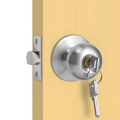 Ball Door Knob with Lock Round Door Knobs Stainless Steel Interior and Exterior Door Lock for Indoor Doors Bedroom Bathroom