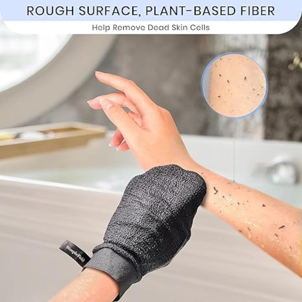 1-Pack Double-Sided Exfoliating Gloves | Magic Exfoliating Gloves | Amazing Home-Use Back Scrubber, Exfoliating, and Tanning Gloves