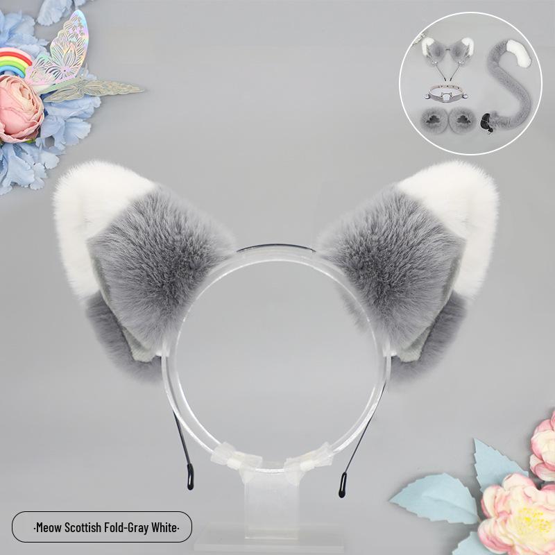 Handmade Plush Cat Girl Maid Fox Beast Ear Headband Hair Accessory