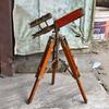 Brass Telescope with Wooden Tripod Maritime Desk Home Office Decor Showpiece Wedding Anniversary Christmas Gift 30.5 cm