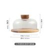 Wooden Cake Tray with Glass Cover Dessert Plate Decorative Plates Display Plates Pastry Plate Tea Tray Fruit Bowl Dim Sum Dish