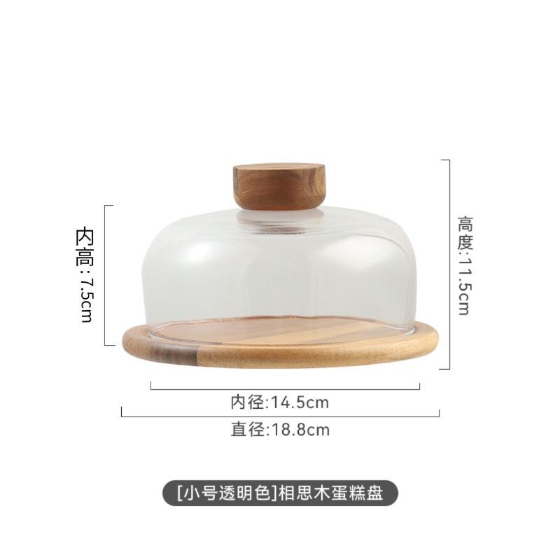 

Wooden Cake Tray with Glass Cover Dessert Plate Decorative Plates Display Plates Pastry Plate Tea Tray Fruit Bowl Dim Sum Dish