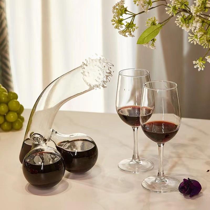 Funny Transparent Glass Whiskey Decanter Creative Shape Wine Carafe Tabletop Ornament