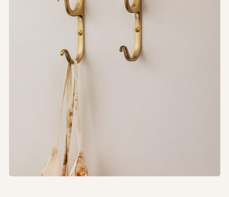 Creative Nordic Swan Brass Coat Hook for Bedroom or Entryway