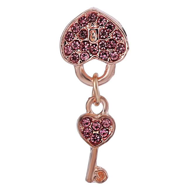 2pcs /Lot 45 Styles Key &Lock Sparkling Beads Charm Pendant Fit Diy Original Bracelets Necklaces For Women Men Jewelry Making