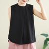 DIMANAF 2026 Summer New Plus Size Women Tank Vest Loose Sleeveless Tops Casual Solid O-Neck T-shirt