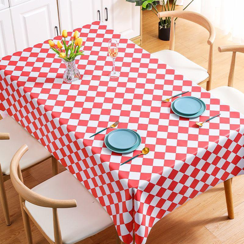 European Retro Checkerboard Tablecloth Waterproof, Oil-Proof And Anti-Scalding Wind Coffee Table Cloth Plaid Dining Table Mat
