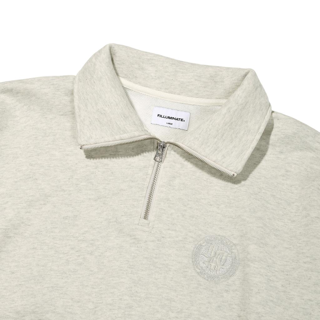 FILLUMINATE Gothic Circle Sweat Half Zip-Up Oatmeal