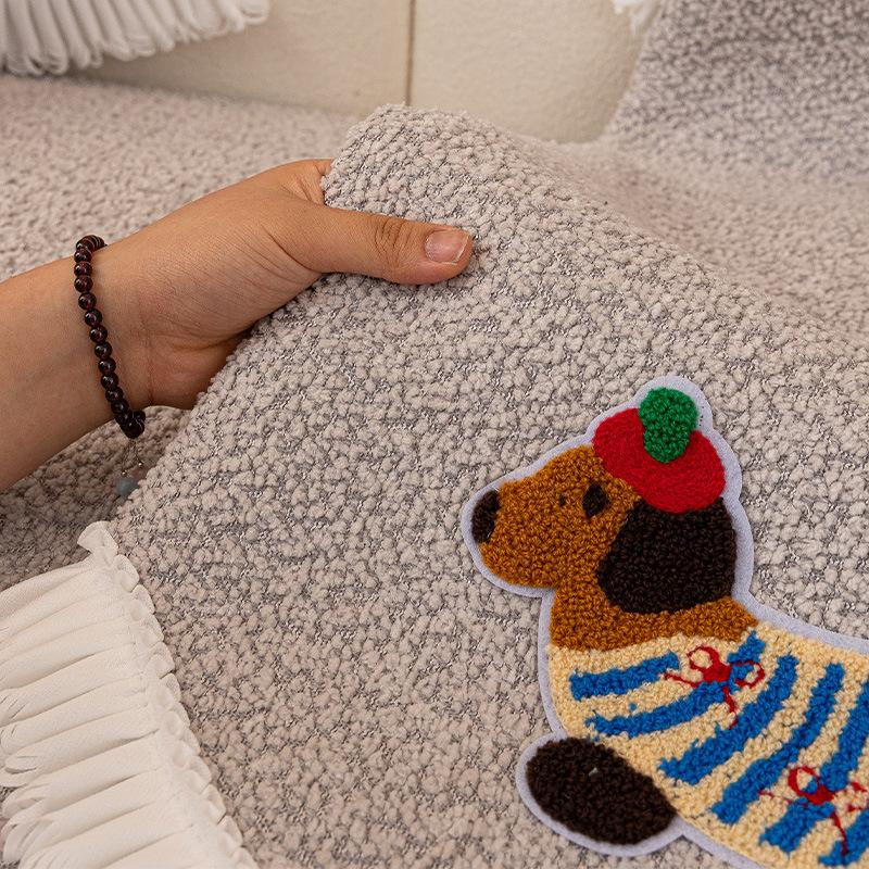 New Chenille Sofa Cushion Cartoon Cute Special-Shaped Sofa Cover Fixed Non-Slip One-Piece Seat Cushion