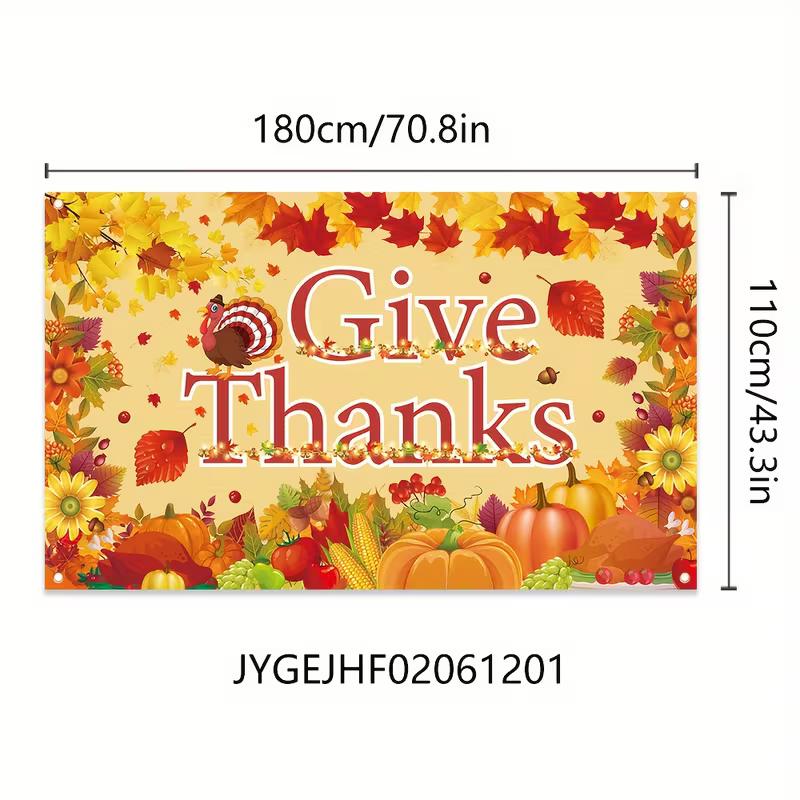 2D Autumn Harvest Turkey and Pumpkins Photo Background