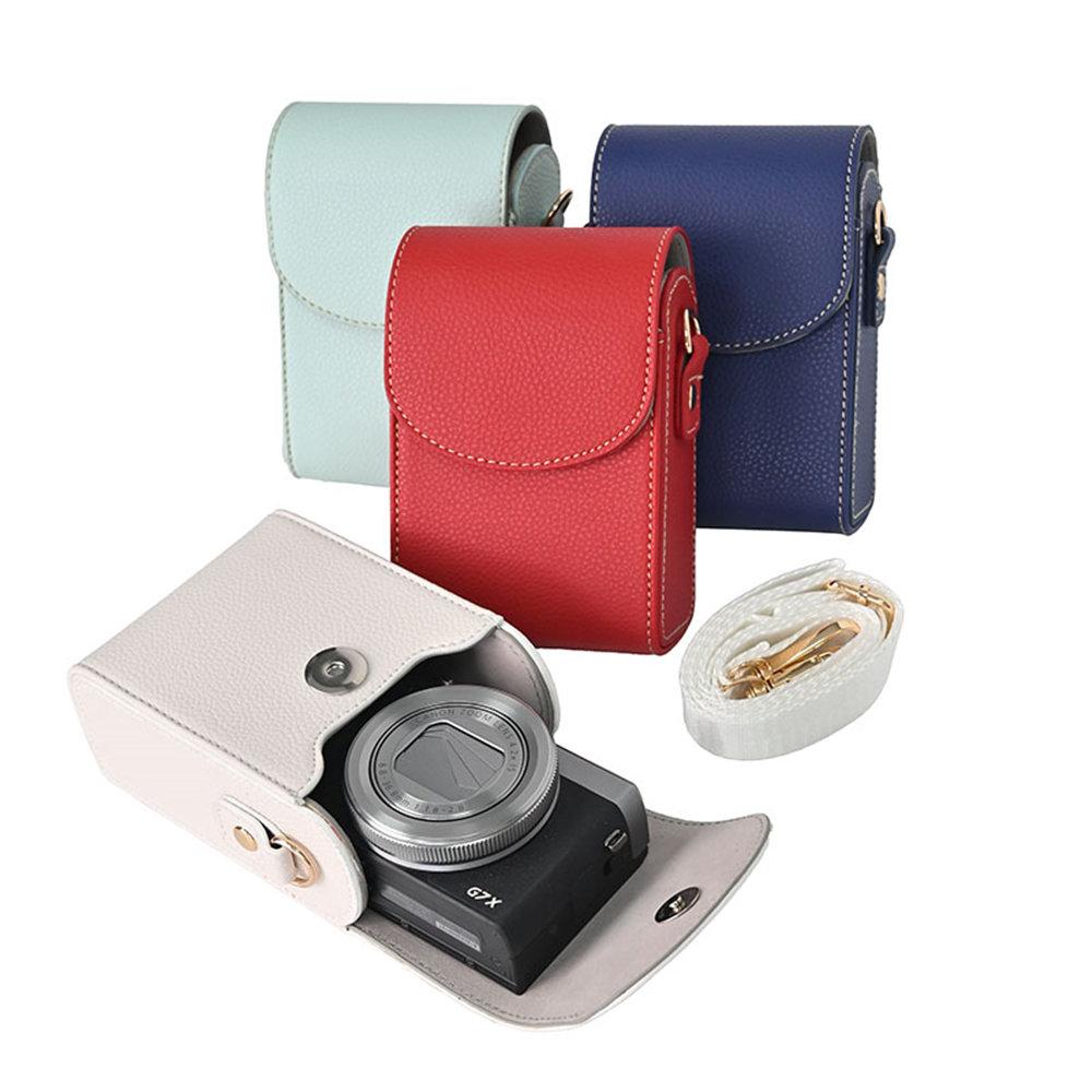 Universal PU Leather Camera Bag Case for Canon SX740 SX730 G7X2 G7X3 G9X M100 M200 Sony ZV1 ZV1F ZV1M2 HX90 Ricoh GR GR2 GR3