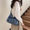 Large-capacity Tote Bag Simple Leisure Travel Large Bag Women's 2025 Summer New Model Old Denim Shoulder Bag
