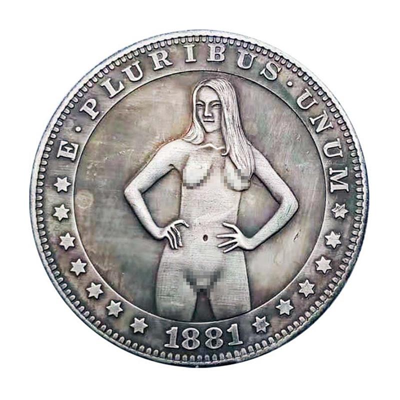 Antyczna Moneta Hobo Seksowna Piękność Srebrna Moneta Miedziowana Srebrem, Aby Wyglądała na Starą Kolekcja Rzemiosło Wykwintny Prezent