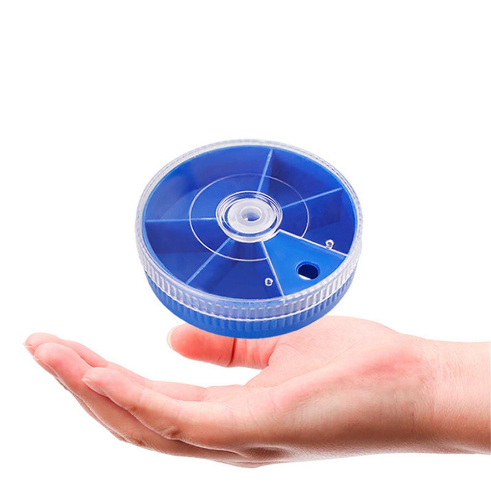 Caja de Almacenamiento Transparente Giratoria Mini Redonda de 5/6 Compartimentos para Accesorios de Pesca