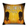 Pumpkin Head Linen Halloween Pillowcase Black Moon Cartoon Printed Sofa Cushion Pillowcase