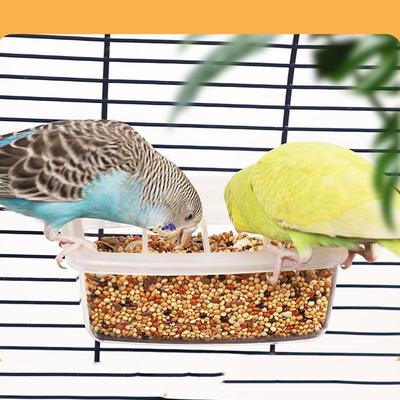 Sturdy Plastic Bird Food Box Transparent Feeding Supplies Indoor Bird Feeder Bird Feeders For Cage Cage