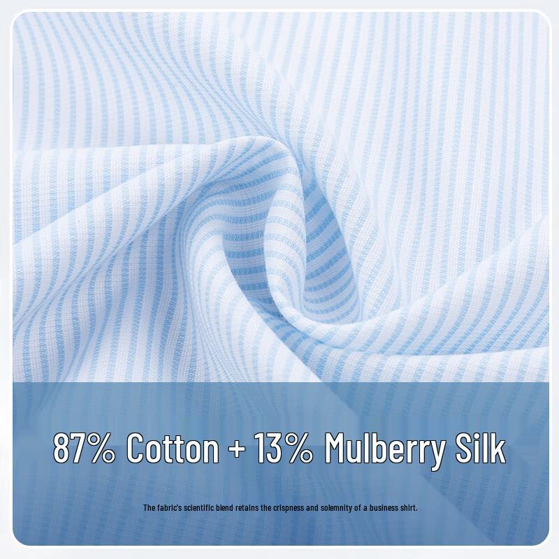 FIRS Men s Wrinkle-Free Striped Short-Sleeve Silk Blend Shirt 38