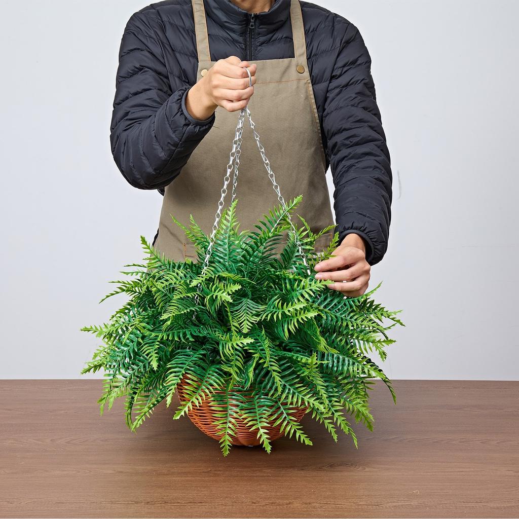 Artificial Ferns, 2 Pcs Fake Hanging Boston Fern Bush Plant with 584 Mm Hanging Length, Plastic Faux Greenery for Indoor and Outdoor Decor, For Wall,