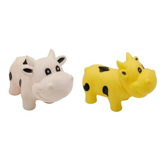 Squeaky Cow Squeeze Toy with Realistic Sound Soft TPR Fidget for Stress Relief & Pranks Cute Farm Animal-Shaped Decompression Gadget for Kids Adults