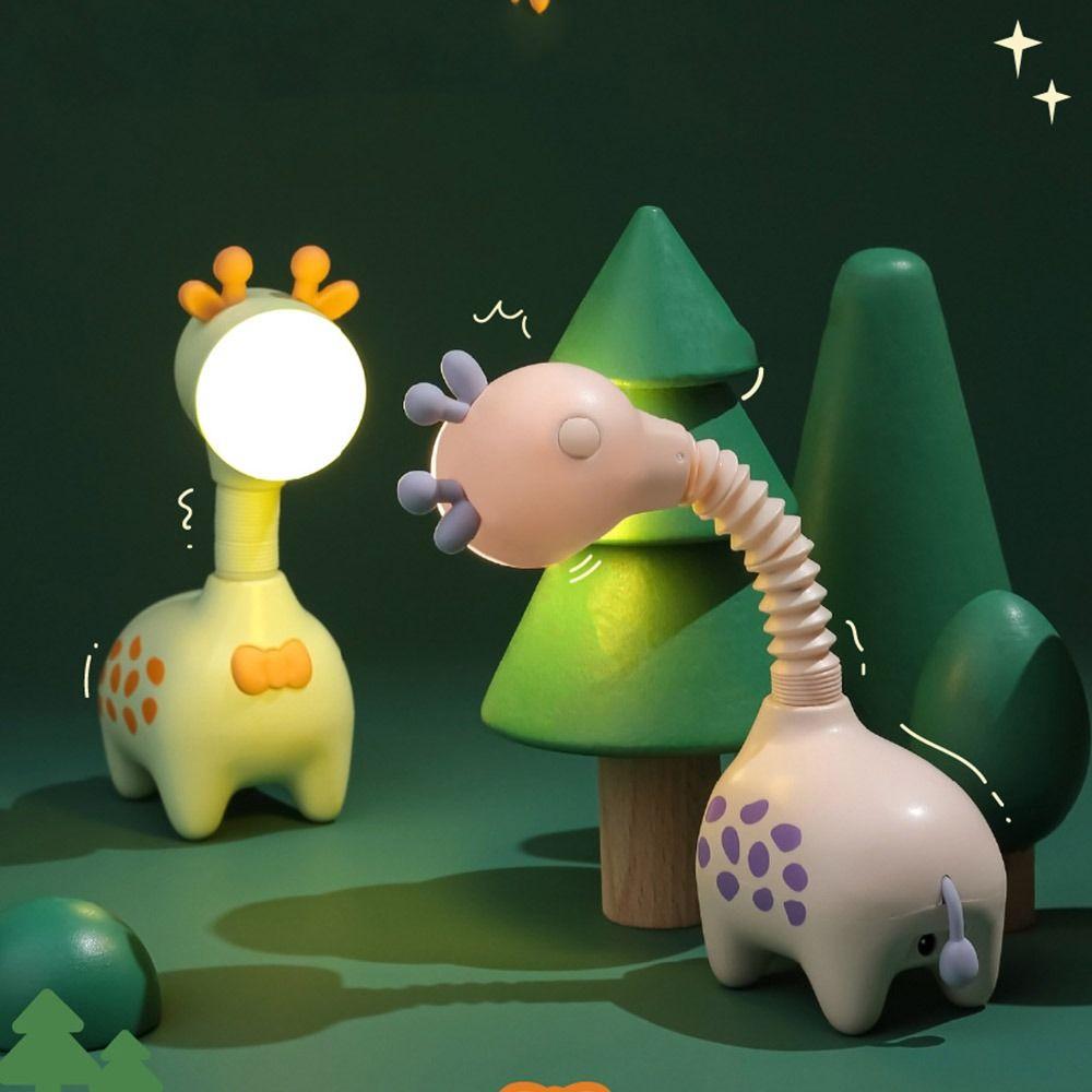 

USB перезаряжаемый ночник с жирафом, мягкий свет, настольная декоративная лампа, лампа с мультяшным жирафом, декор комнаты