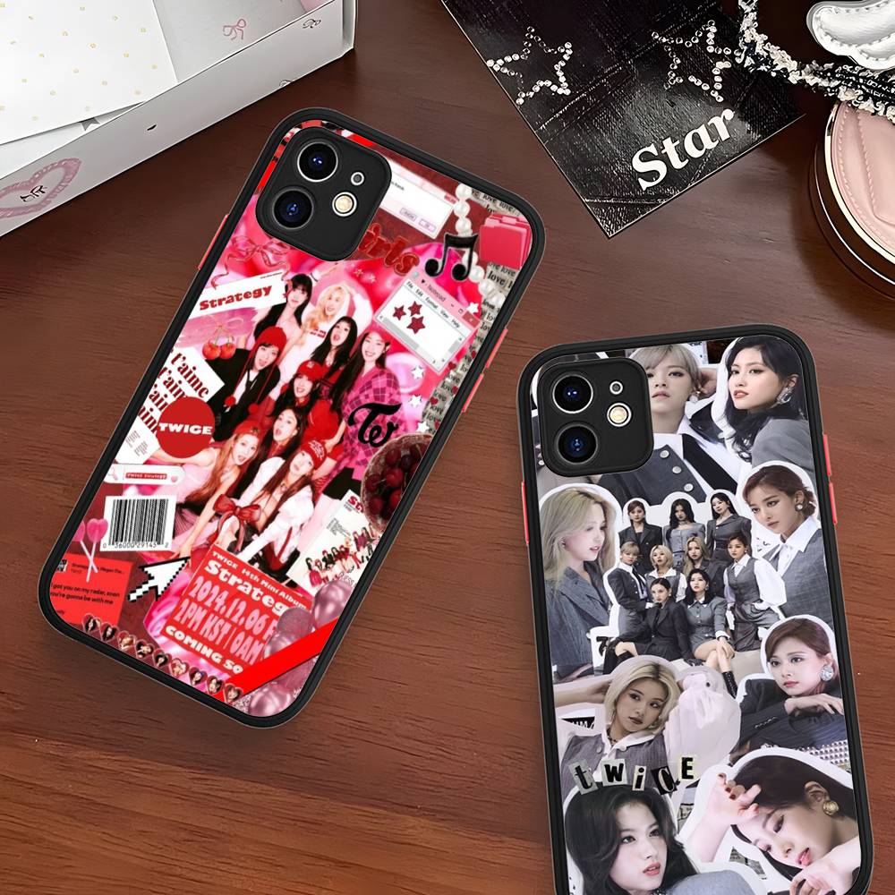 Kpop T-TwiceS Phone Case For Iphone 16 14 15 16 13 12 11 16 Pro Max X XS MAX Plus Cover Matte TPU