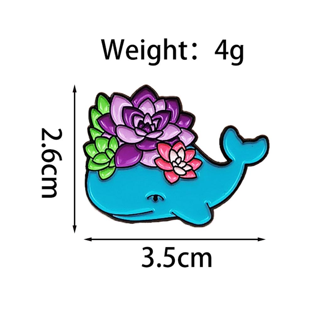 Butterfly & Hedgehog Cartoon Brooch with Fresh Flower Design - Metal Badge for Clothing & Backpacks