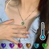 Thermochromic Mood Monitor Heart Pendant Necklace Color Change As Emperature Women Girls Clavicle Chain Necklaces Lover Jewelry