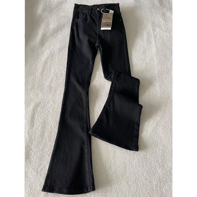 Women's White Velvet High-Waist Flare Jeans - Slimming Bell Bottoms for Autumn/Winter