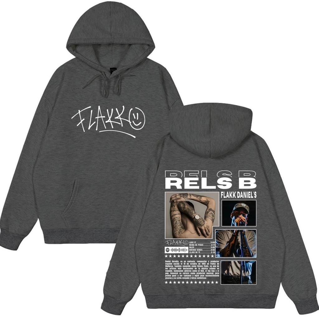 Rapper RELS B Skinny Flakk Album Graphics Hoodie Men Women Fashion Hip-hop Pullover Long Sleeves Loose Oversized Sweatshirt Tops