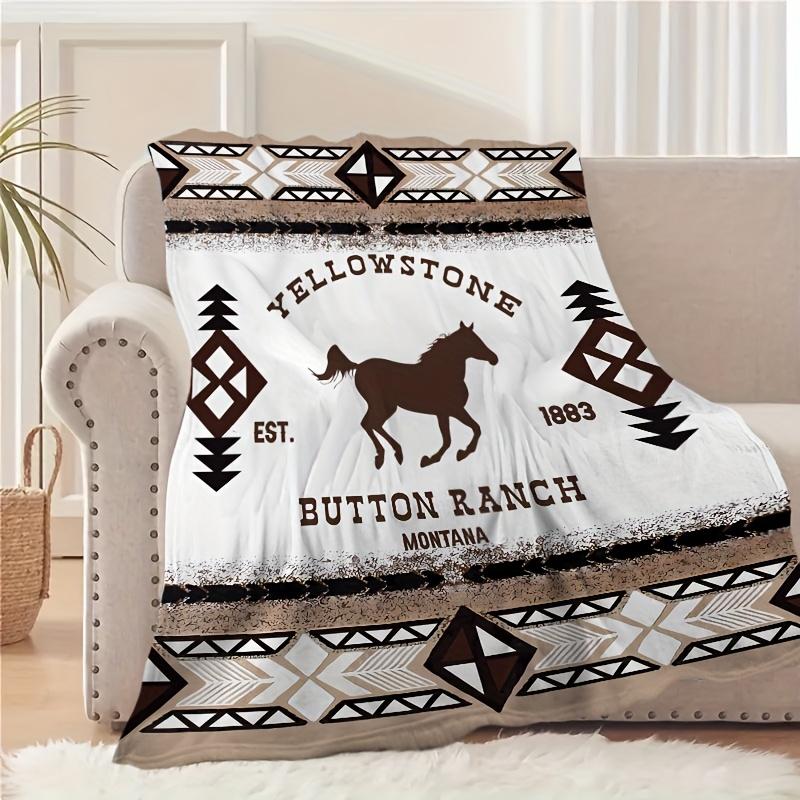 Vintage Bohemian Throw Flannel printed blanket suitable for all seasons suitable for living room office sofa and travel