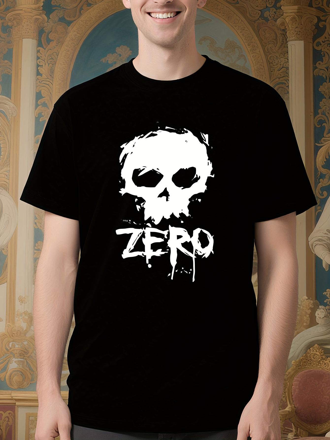 Zero Graphic Tshirt - Black with White Skull and ZERO Tex... S
