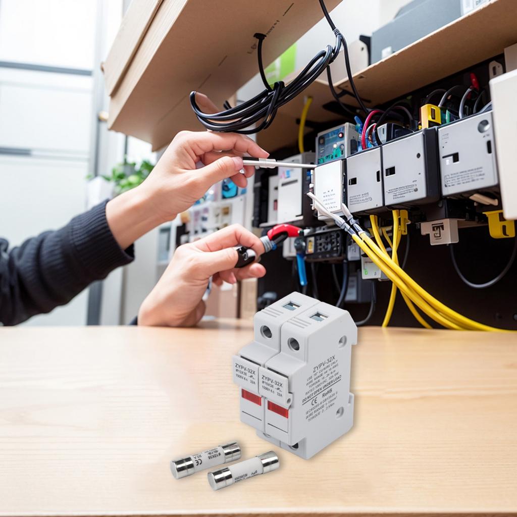 2P For Solar Fuse Holder with 10x38mm Compatibility for DC1000V Applications
