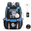 Animation Cartoon Printing Contrasting Color Neutral Usb Backpack Large Capacity Korean Version Of Student Schoolbag